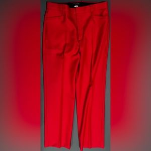 High-Rise Straight Leg Italian Wool Pant